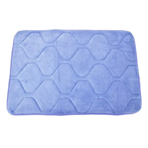 1PC 40cmx60cm Memory Foam Non-slip Kitchen Floor Mat Absorbent Bathroom Mat Square Coral Velvet Shower Bath Mat Rug Plush