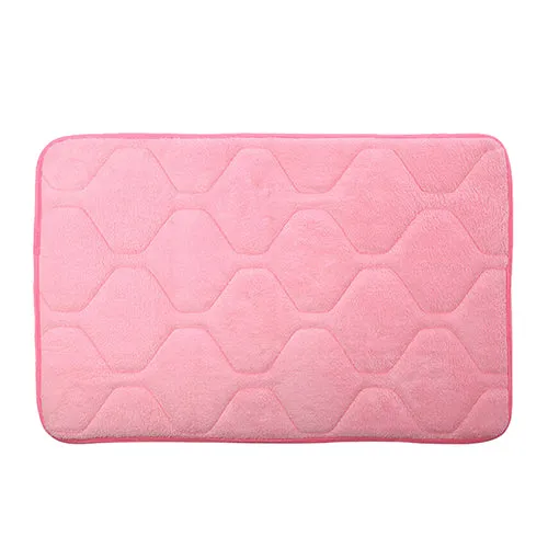 1PC 40cmx60cm Memory Foam Non-slip Kitchen Floor Mat Absorbent Bathroom Mat Square Coral Velvet Shower Bath Mat Rug Plush