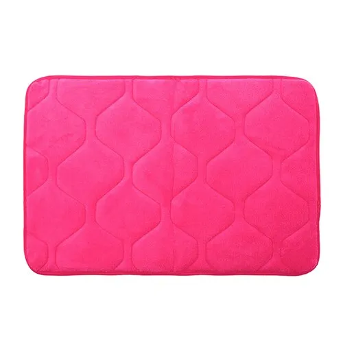 1PC 40cmx60cm Memory Foam Non-slip Kitchen Floor Mat Absorbent Bathroom Mat Square Coral Velvet Shower Bath Mat Rug Plush