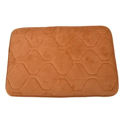 1PC 40cmx60cm Memory Foam Non-slip Kitchen Floor Mat Absorbent Bathroom Mat Square Coral Velvet Shower Bath Mat Rug Plush