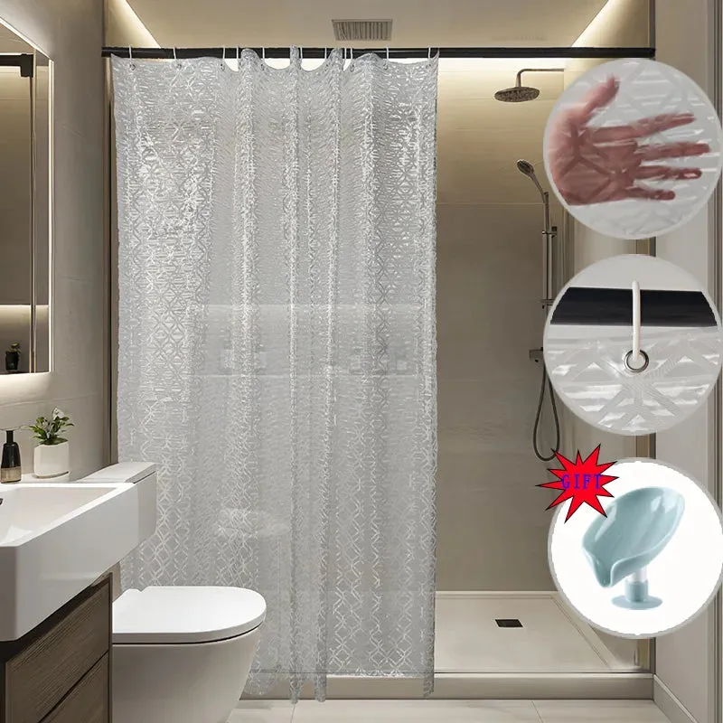 2024 Bathroom shower curtain 180X200 Waterproof Mildew-proof Bathroom curtains rhombus 3D colorful Window curtains Bath curtain