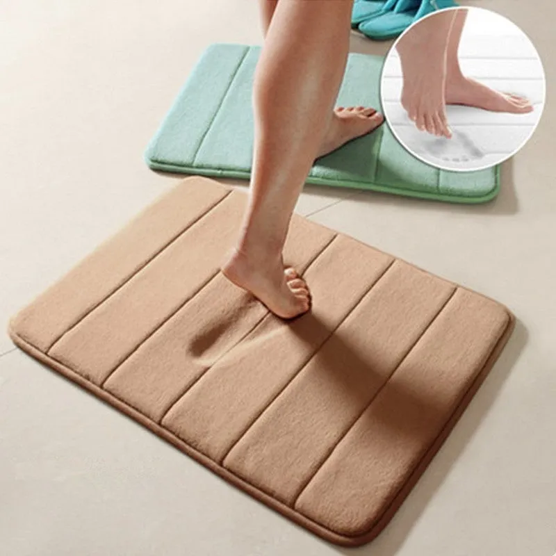 40 x 60cm/50 x 80cm Memory Foam Mat Absorbent Pad Non-slip Rugs Bathroom Shower Bath Mats Carpet Living Room