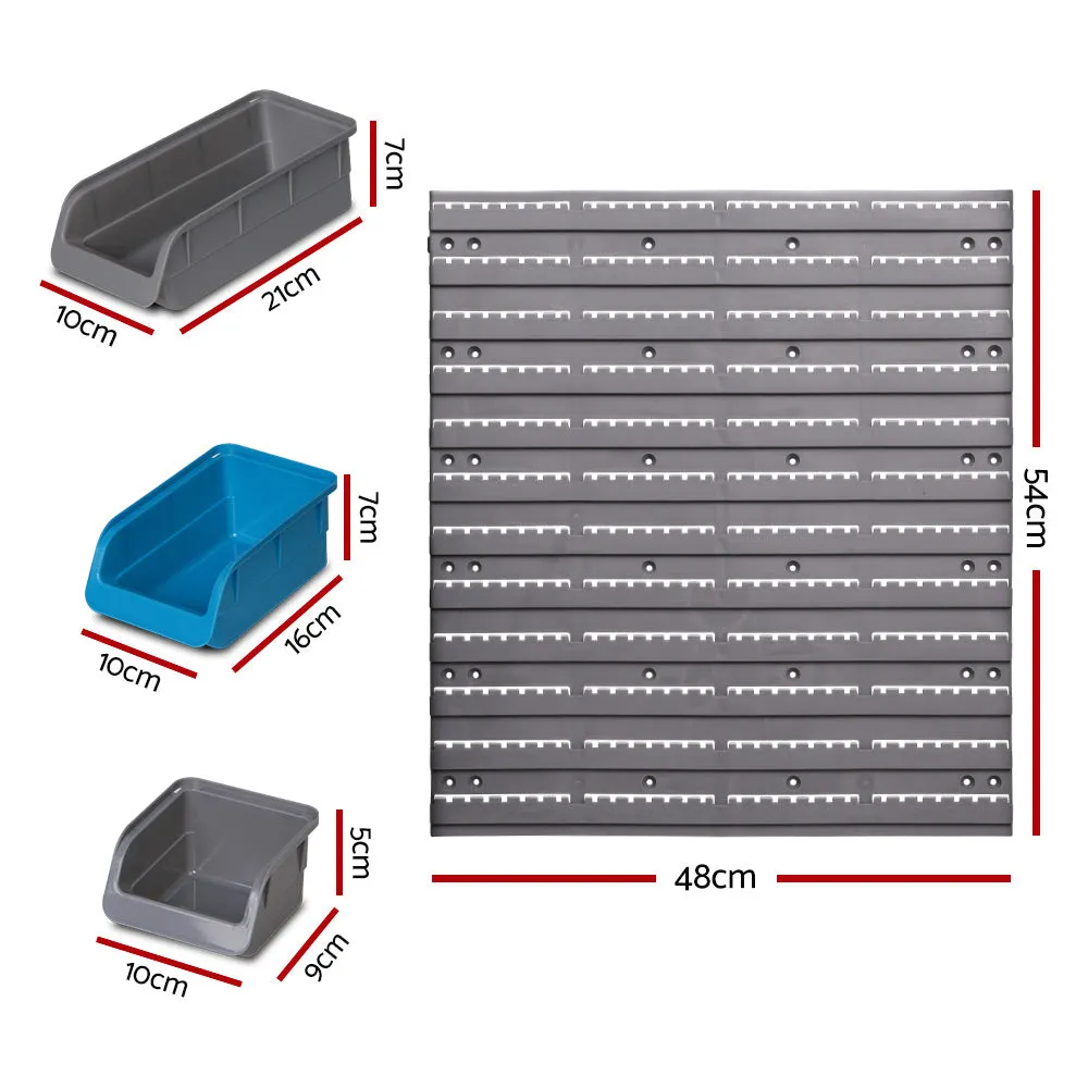 48 Bin Wall Mounted Rack Storage Handyman Tool Organiser Holder