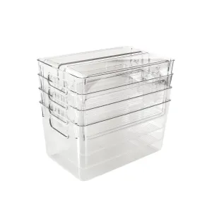 5Pcs Clear Refrigerator Organizer with Cutout Handles