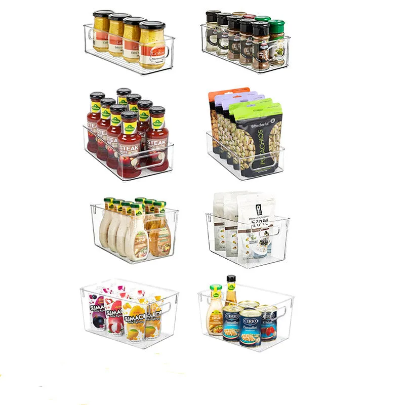 5Pcs Clear Refrigerator Organizer with Cutout Handles