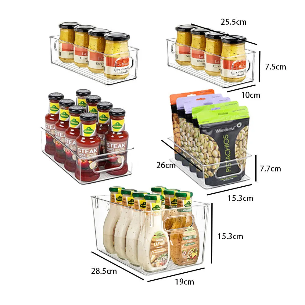 5Pcs Clear Refrigerator Organizer with Cutout Handles