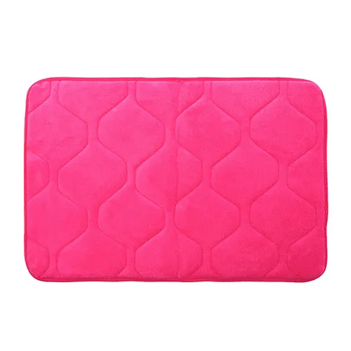 Absorbent Memory Foam Non-slip Kitchen Floor Mat Square Coral Velvet Shower Bath Mat Rug Sanitary Ware Suite 40cmx60cm