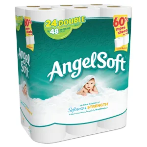 Angel Soft Double-Roll Bathroom Tissue, Septic Safe, 2-Ply, White, 264 Sheets/Roll, 24/Pack, 2 Packs/Carton - GPC7758502