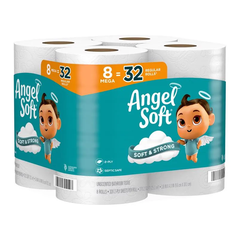 Angel Soft Toilet Paper 8 Rolls 320 sheet 270.2 sq ft