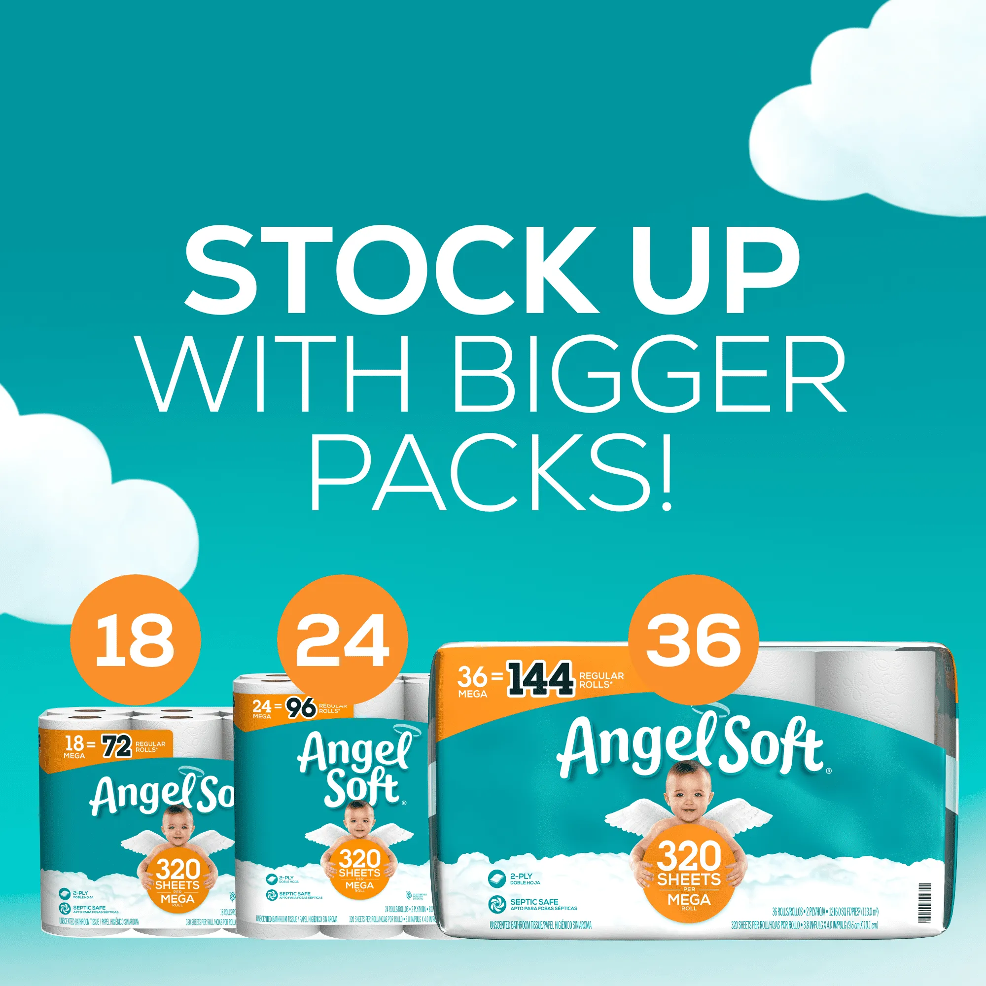 Angel Soft Toilet Paper, 9 Mega Rolls