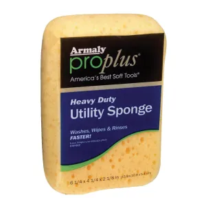 Aqua Sponge AF2L Utility Sponge, 6-1/4 in L, 4-1/4 in W, 2-1/8 in Thick, Polyester