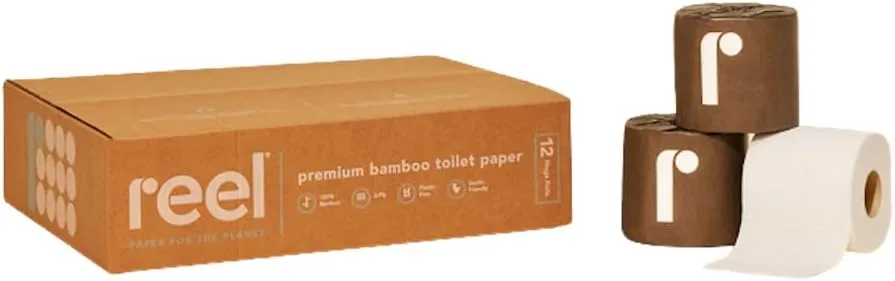 Bamboo Toilet Paper, 3-Ply Made From Tree-Free, 100% Bamboo Fibers, Eco-Friendly Zero Plastic Packaging