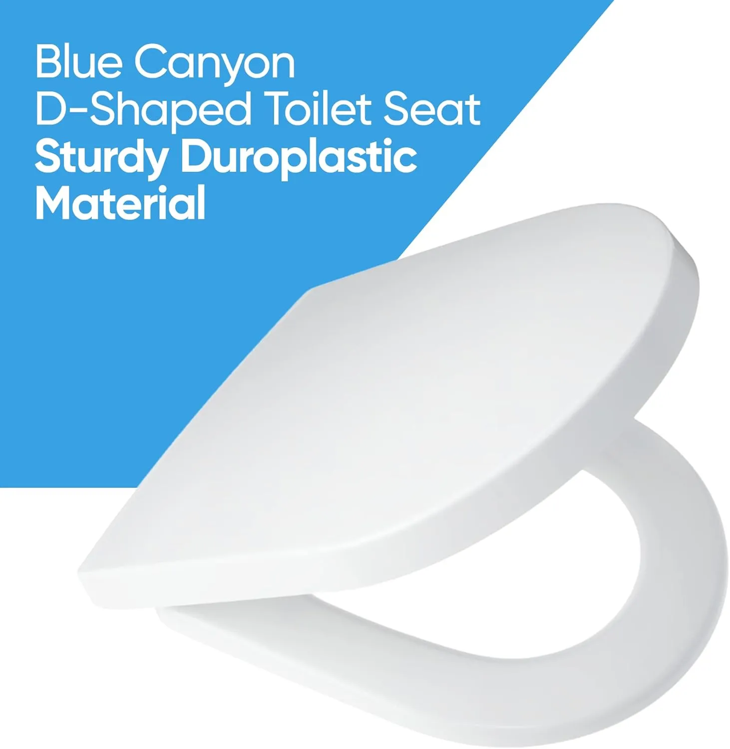 Blue Canyon D-Shaped Duroplastic Toilet Seat Soft Close White