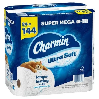 Charmin Ultra Soft Toilet Paper - 24 Super Mega Rolls