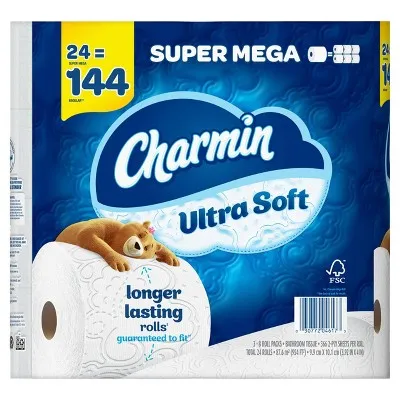 Charmin Ultra Soft Toilet Paper - 24 Super Mega Rolls