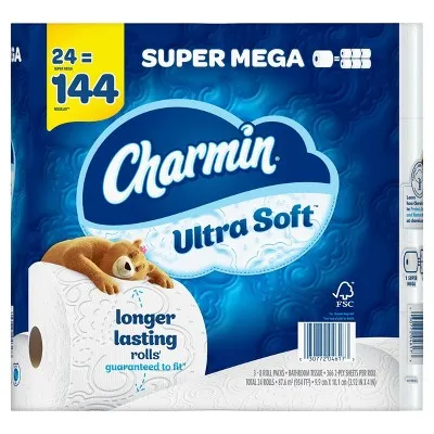 Charmin Ultra Soft Toilet Paper - 24 Super Mega Rolls