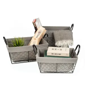 Chicken Wire Storage Baskets (3 Pc)