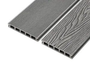 Cladco Grooved Reversible Composite Decking Board - Light Grey (4m)