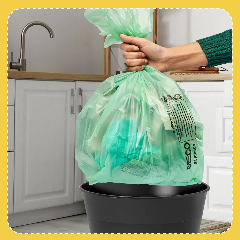 Compostable Garbage Bags, 19" x 21", Medium, Pack of 2, 15 bags/roll