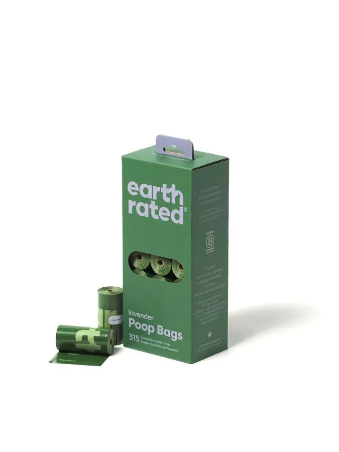 Earth Rated Poop Bags 21x15 Refill Rolls Lavender (315 Bag Pack)