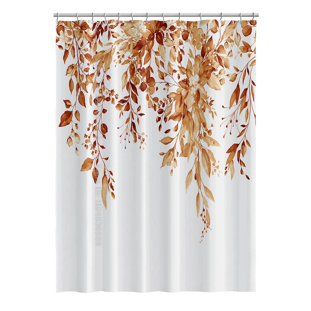 Emerald Green Eucalyptus Shower Curtain Fabric, Watercolor Plant Leaves with Floral Bathroom Shower Curtain Set with Hooks