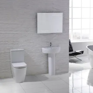 Emme Flush-to-Wall Toilet, Soft Close Seat - Comfort Height