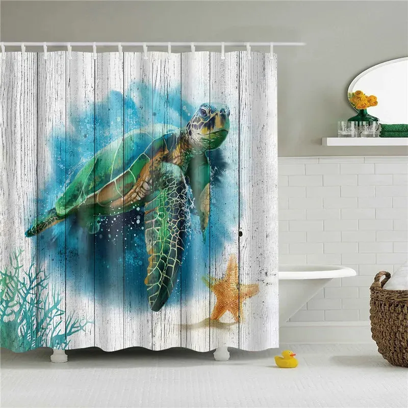 Fabric Shower Curtain Cute Cartoon Hippo Animals Dogs Cats Deer Bath Curtain Waterproof Polyester Bathroom Curtain with Hooks