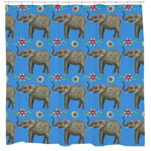 Floral Elephant Shower Curtain