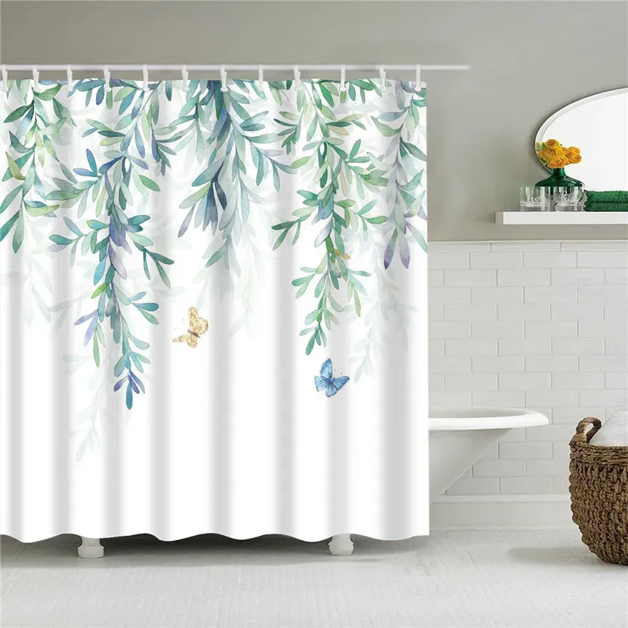 Flower Dandelion Red Rose Small Fresh Shower Curtains Bathroom Curtain Frabic Waterproof Polyester Bathroom Curtain with Hooks