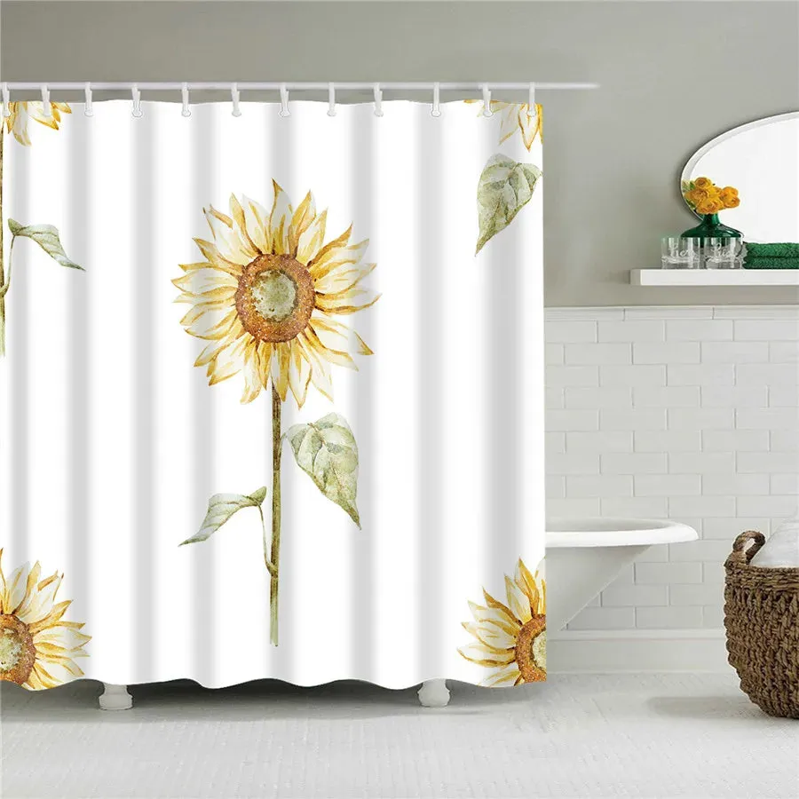 Flower Dandelion Red Rose Small Fresh Shower Curtains Bathroom Curtain Frabic Waterproof Polyester Bathroom Curtain with Hooks