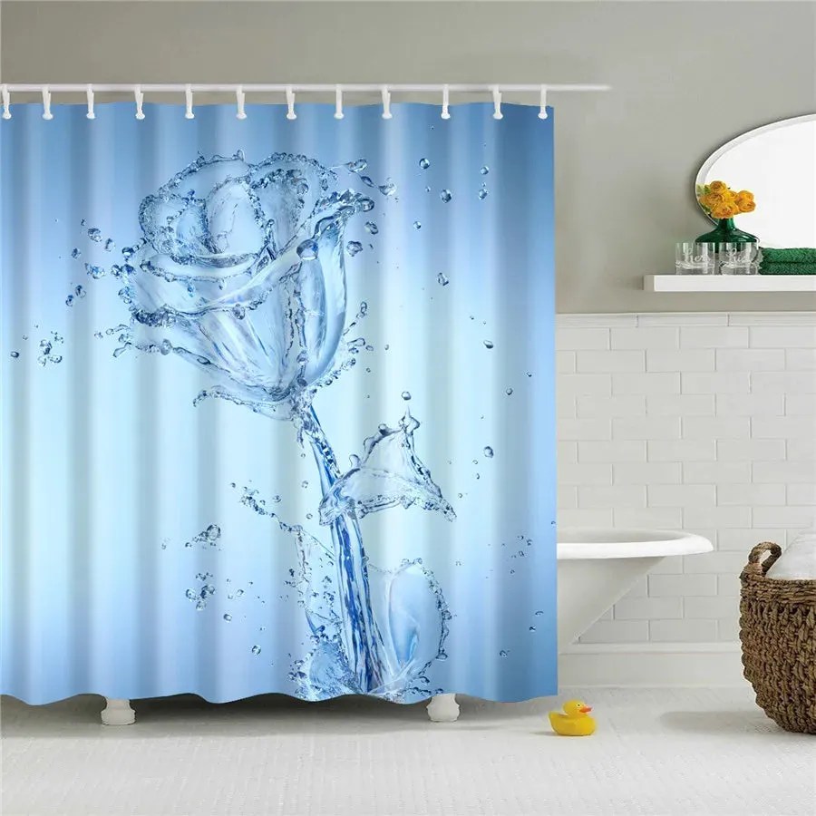 Flower Dandelion Red Rose Small Fresh Shower Curtains Bathroom Curtain Frabic Waterproof Polyester Bathroom Curtain with Hooks