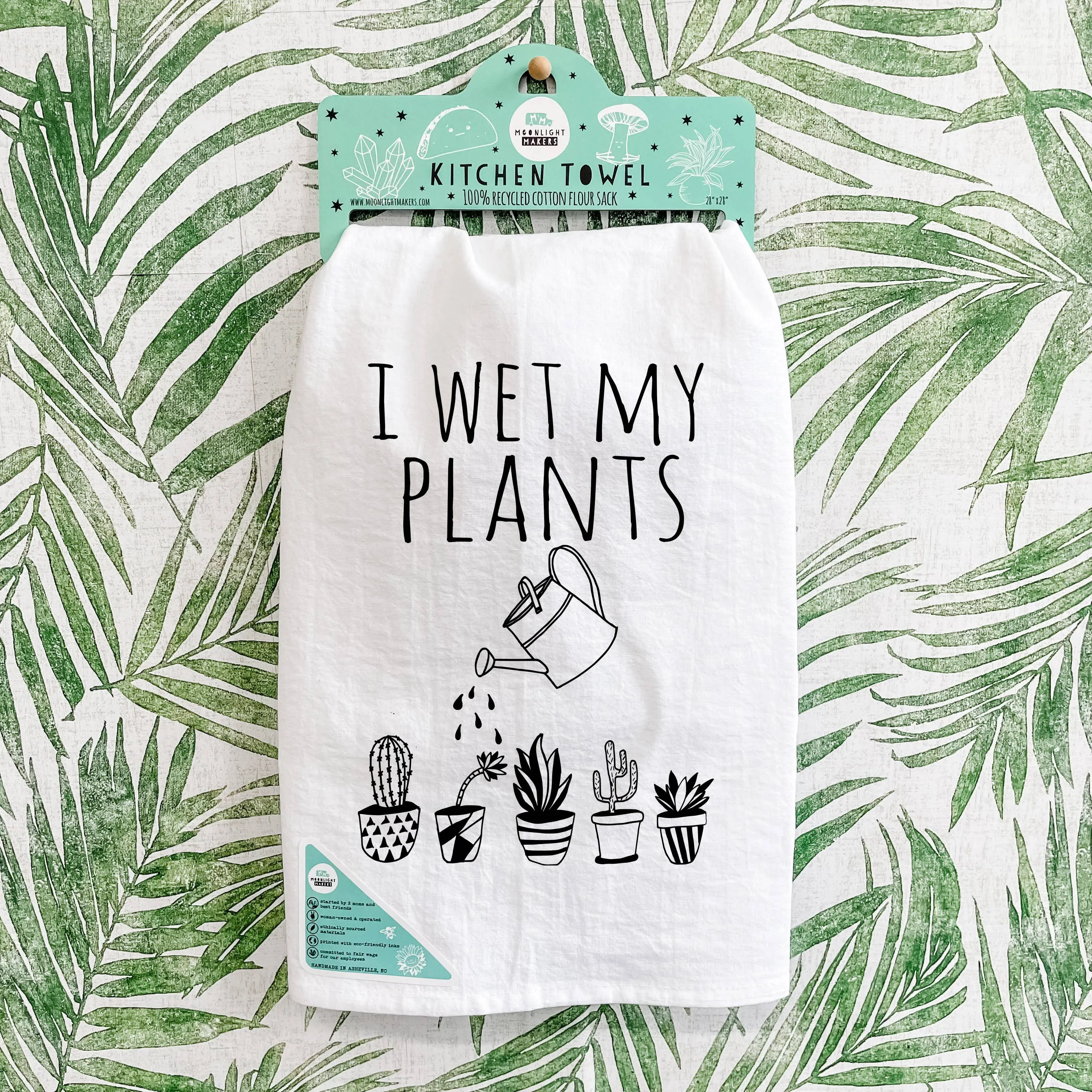 I Wet My Plants - Dish Towels - White