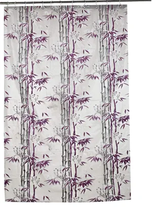 Kuber Industries Bamboo Design Waterproof PVC Shower Curtain with 8 Hooks (CTKTC33777, Purple, 54 x 84 inch)