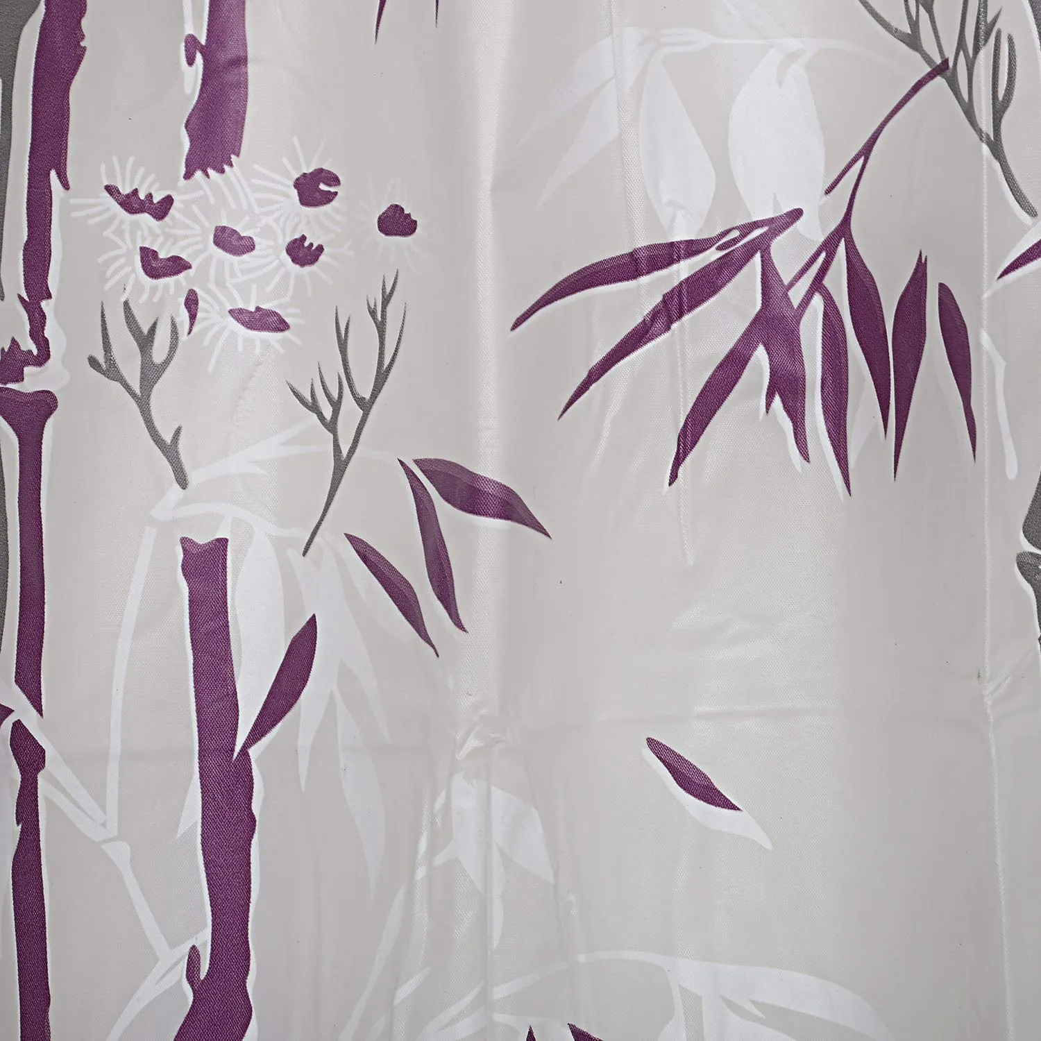 Kuber Industries Bamboo Design Waterproof PVC Shower Curtain with 8 Hooks (CTKTC33777, Purple, 54 x 84 inch)