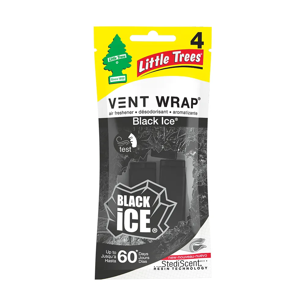 Little Trees Air Freshener Vent Wrap 4Pk -Black Ice 52731