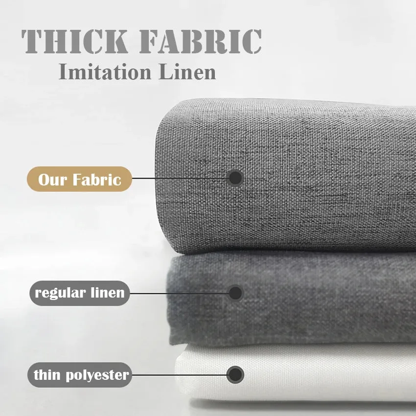 Luxury Thick Imitation Linen Shower Curtain Waterproof Bath Curtains For Bathroom Bathtub Large Bathing Cover with Metal Hooks