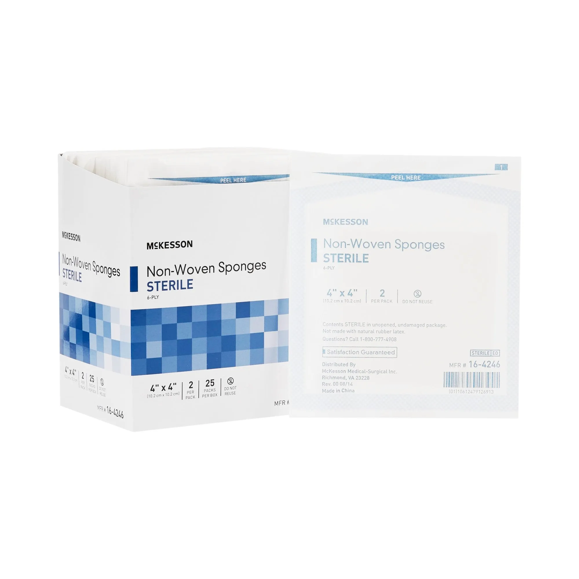 McKesson Nonwoven Sponge, Sterile, 4 x 4 Inch