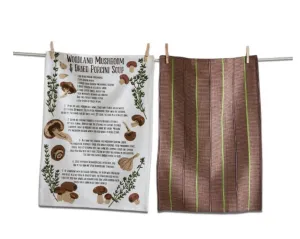 Mushroom Soup Recipe Dishtowel Set