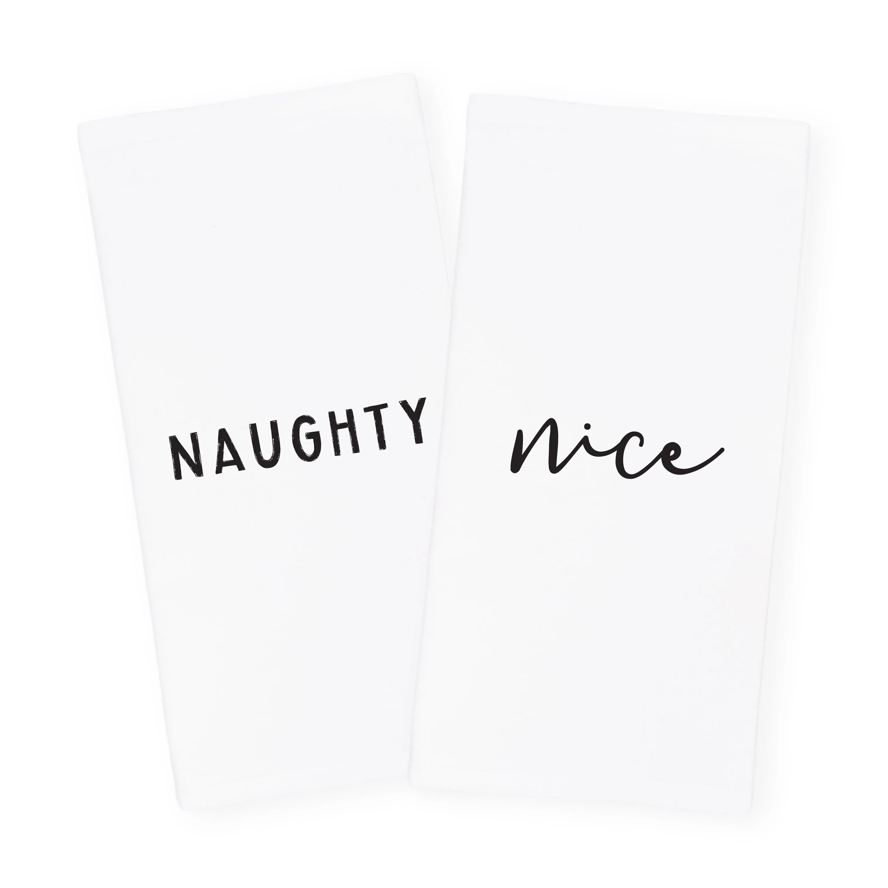 Naughty and Nice Christmas Kitchen Tea Towel, 2-Pack by The Cotton & Canvas Co.