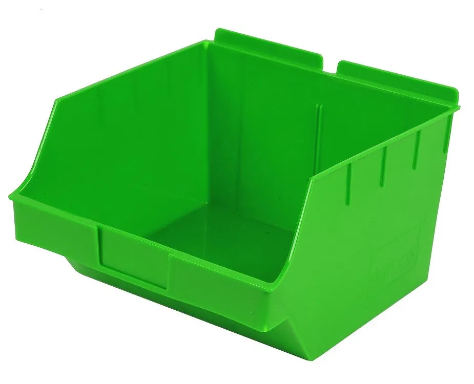 Plastic Slatwall Bins, Storbox "Big" 10.75x11x6.75