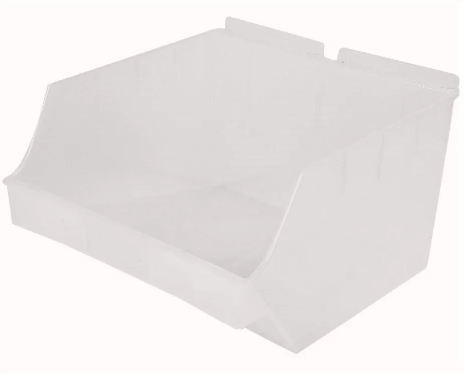 Plastic Slatwall Bins, Storbox "Big" 10.75x11x6.75