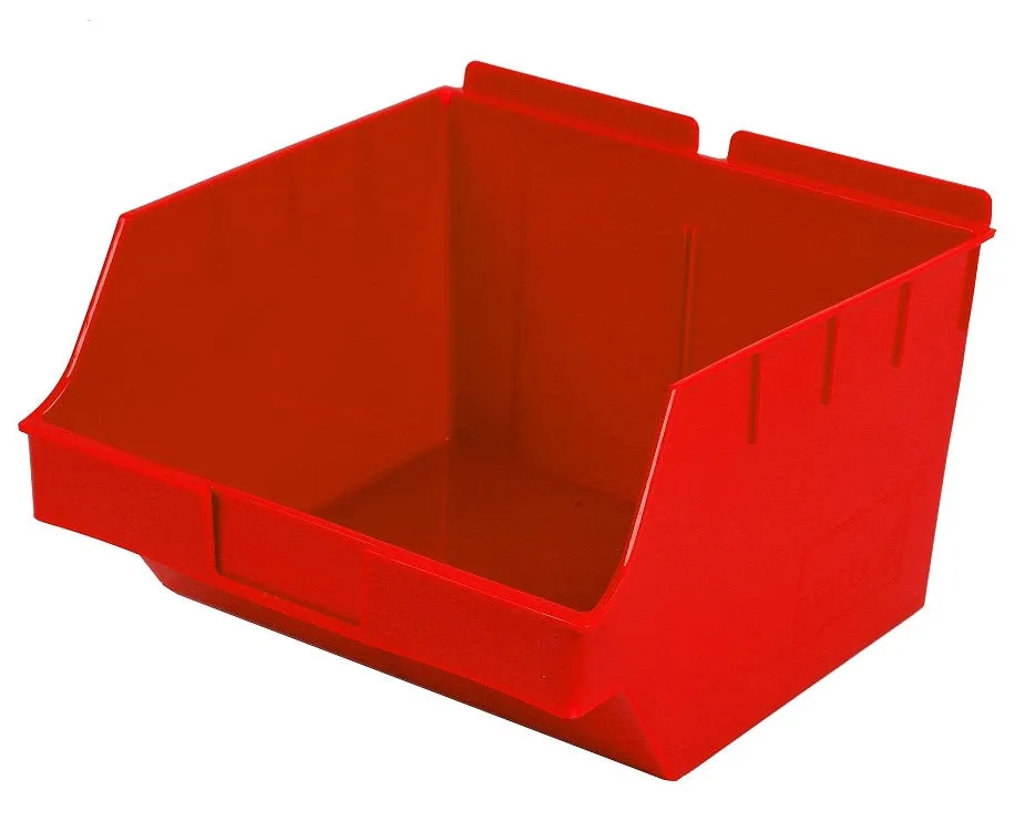 Plastic Slatwall Bins, Storbox "Big" 10.75x11x6.75