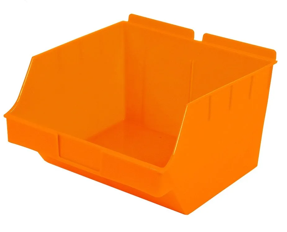 Plastic Slatwall Bins, Storbox "Big" 10.75x11x6.75