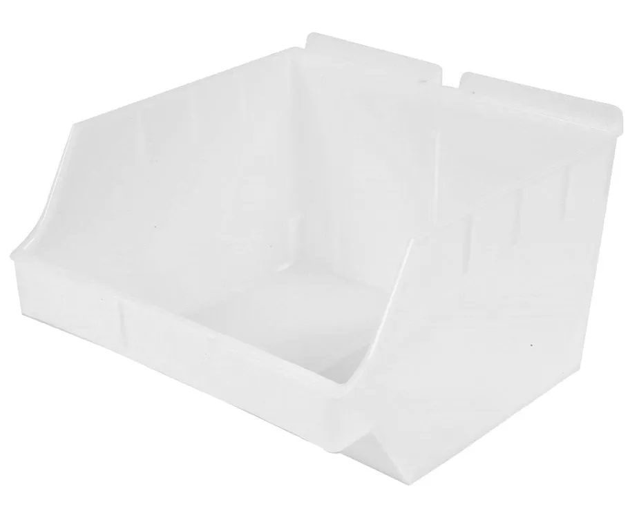 Plastic Slatwall Bins, Storbox "Big" 10.75x11x6.75