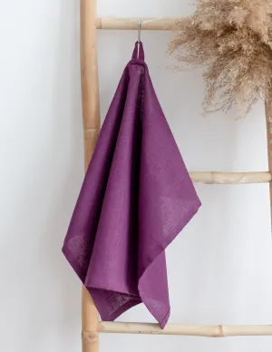 Purple Eggplant Linen Kitchen Towel