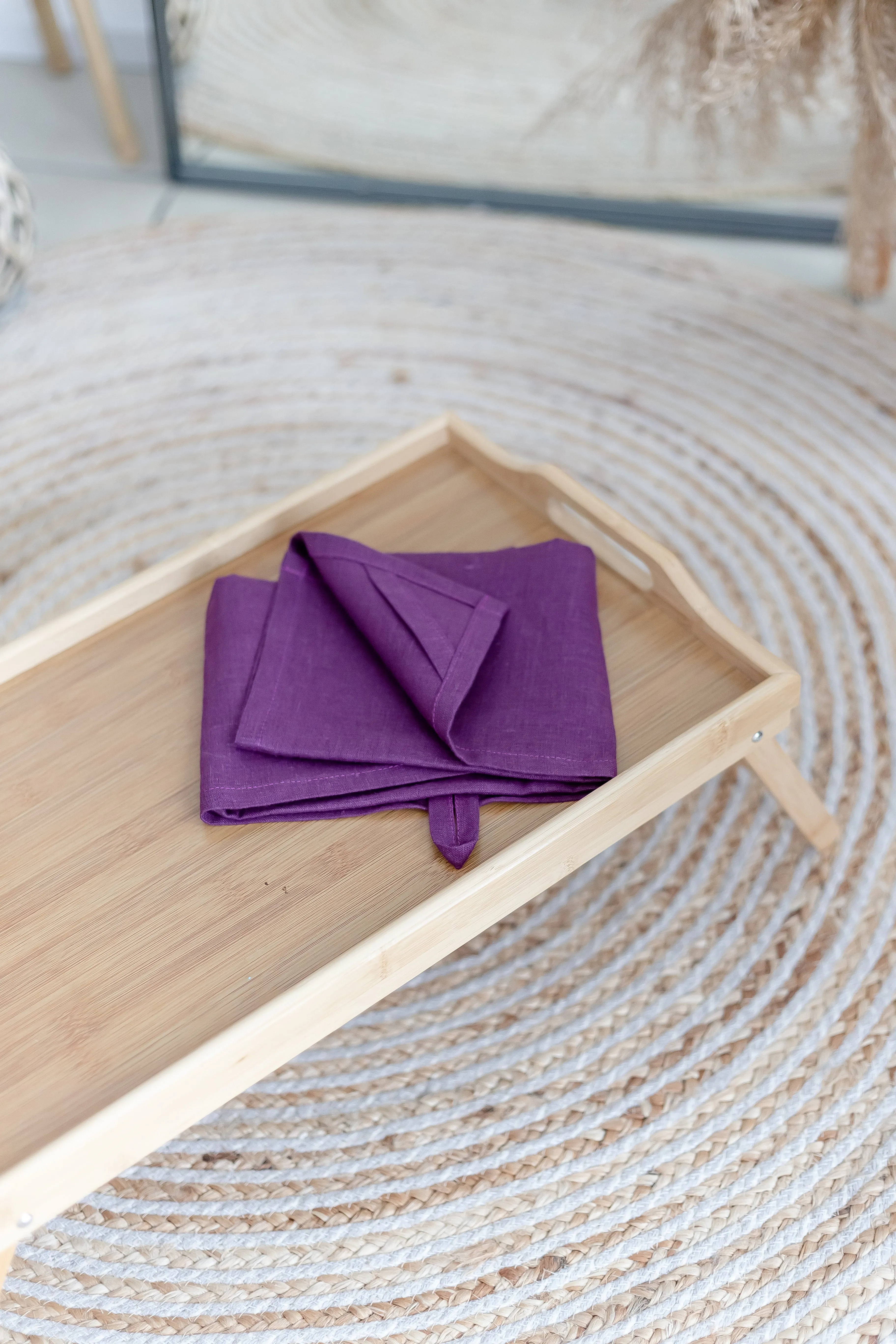 Purple Eggplant Linen Kitchen Towel