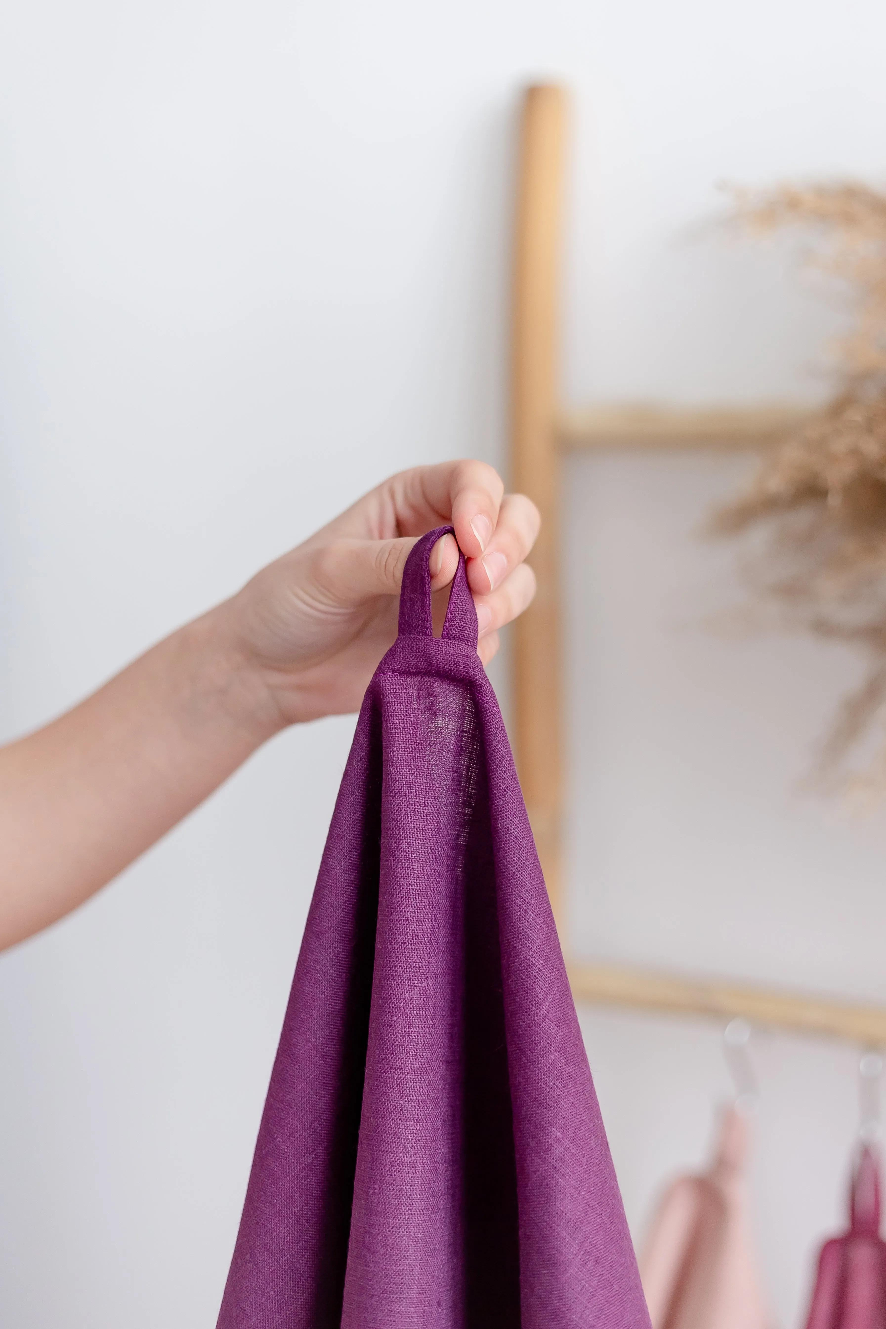 Purple Eggplant Linen Kitchen Towel