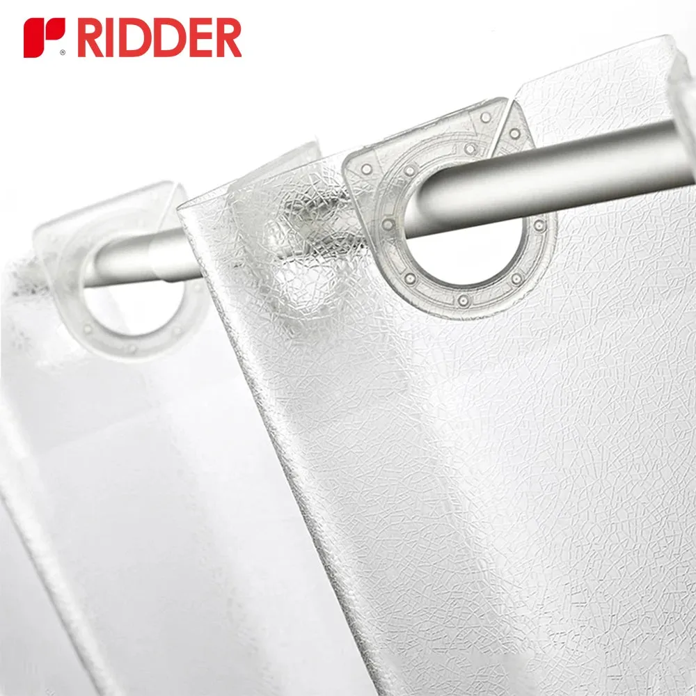 RIDDER EVA Shower Curtain Waterproof Shower Curtain translucent with Rust Proof Grommets Free punching,Shower Curtain Rod Kit