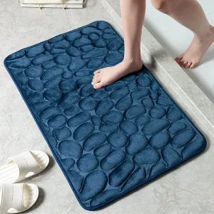 Soft Memory Foam Non Slip Cobblestone Embossing Bath Mat