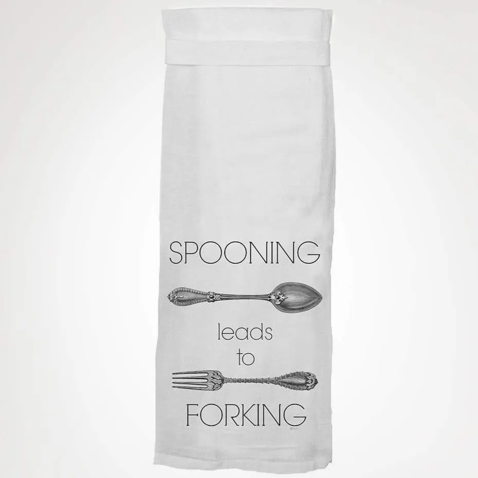 Spooning Leads To Forking Tea Towel